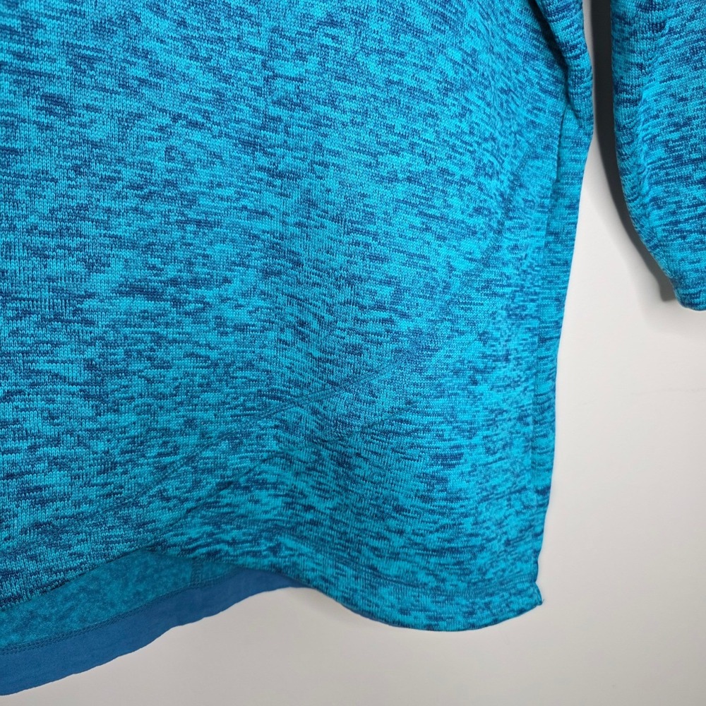 Lands' End Tunic Top Women 2X Blue Marl Cowl Neck Fleece Long Cozy Winter Warm - Picture 4 of 11